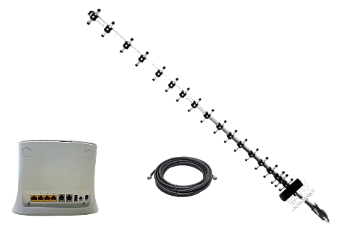 роутер ZTE MF283 с кабелем и внешней 3g антенной yagi-umts-21db